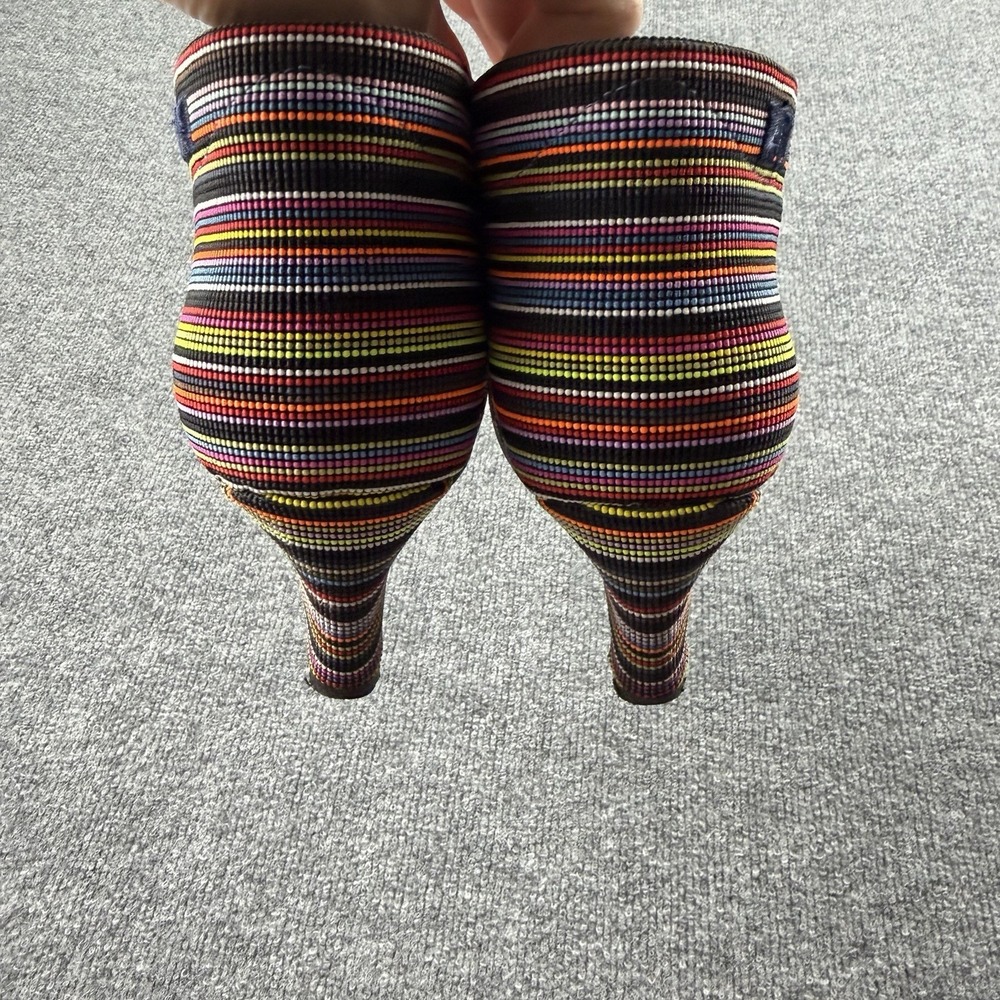 United Nude Multicolor Stripe Ankle Boots Heels Size 6,5 EU 37 - Picture 4 of 7